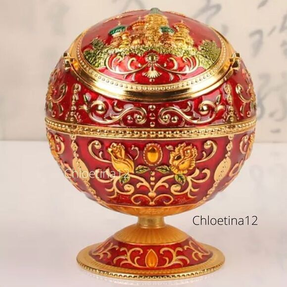 Retro Metal Ashtray Colorful Floral Design Decor Gifts - Picture 1 of 6